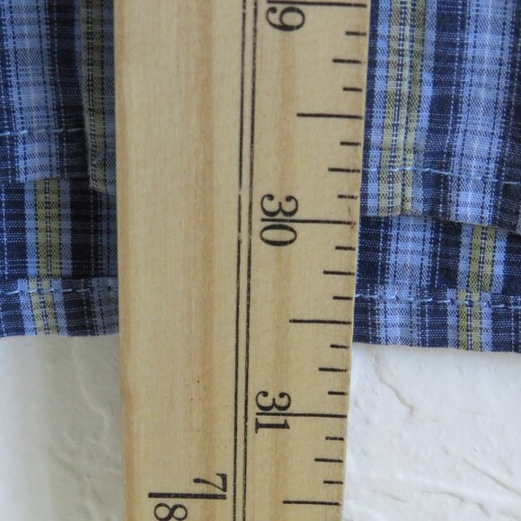 Covington* Men's Short Sleeve Button Down Curved Hem Pocket Plaid Shirt~ Large‎ - Picture 7 of 11